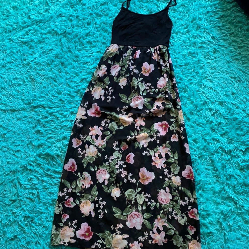 Maxi flower sheer skirt maxi dress